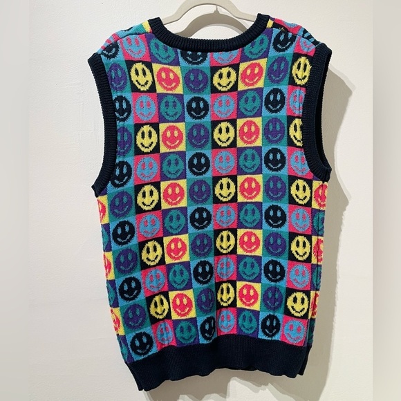 Unisex Wesc Pop Smiley Face Sweater Vest Size Medium/Large - Picture 3 of 6